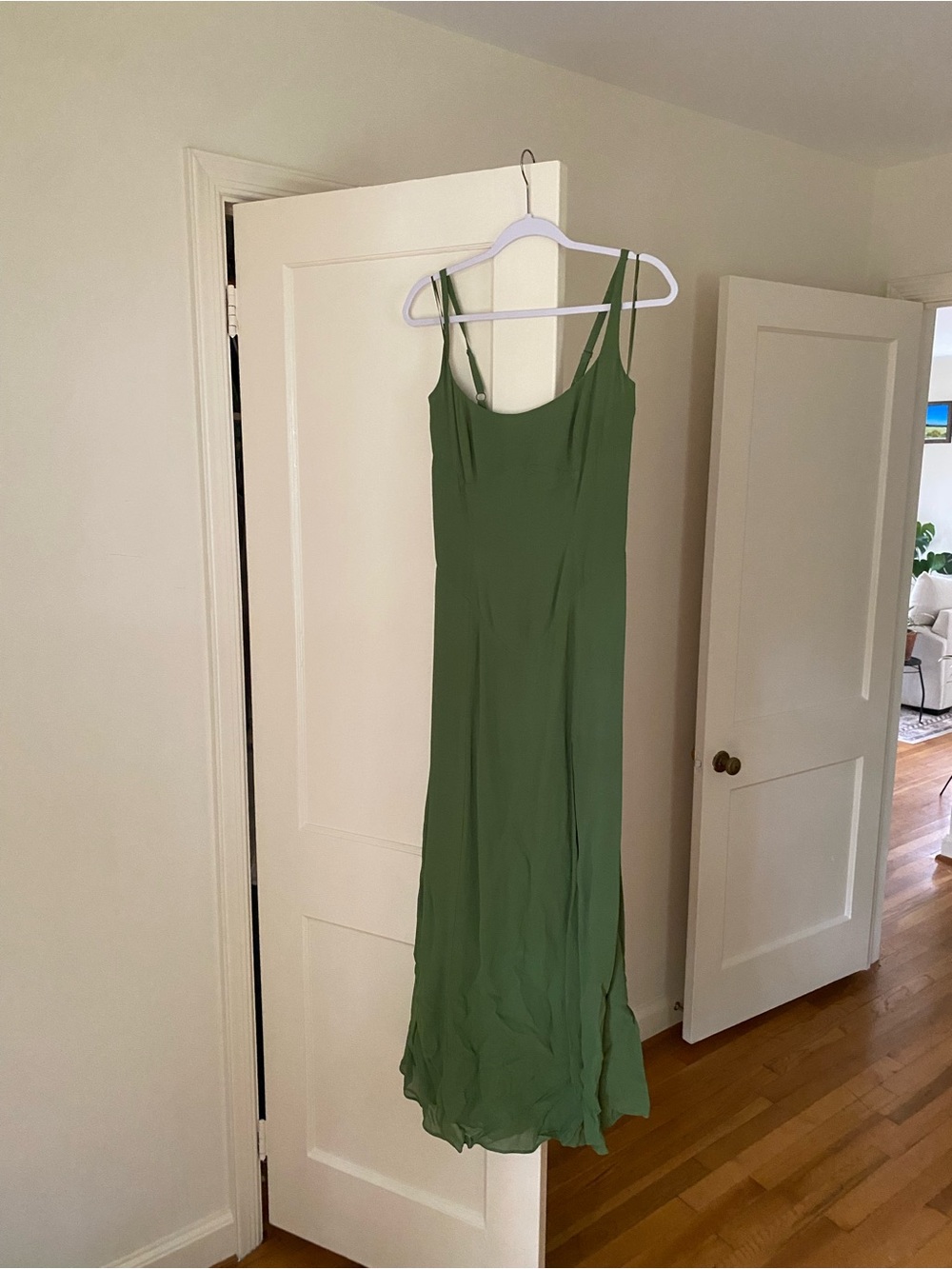 Reformation Olive Green Square-Neck Ailany Dress - Picture 7 of 9